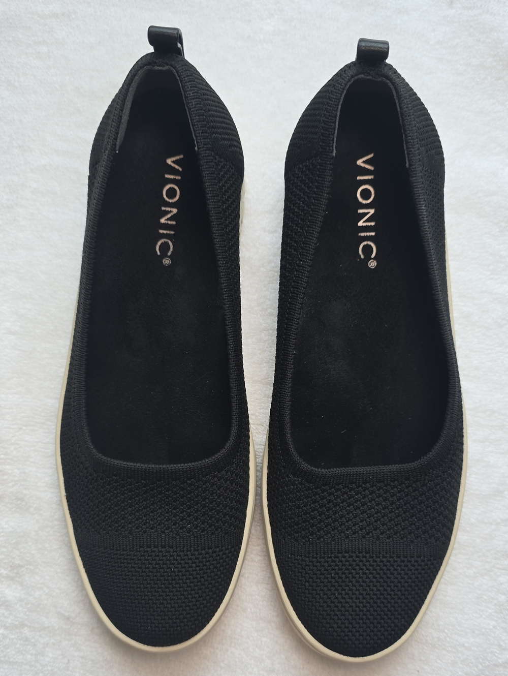Vionic Black Knit Slip-On Ballet Flats 8
